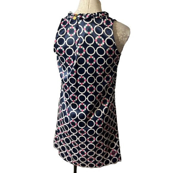 Anthropologie Tracy Negoshian Dress Navy Blue M Medium Shift Washable - Picture 3 of 6